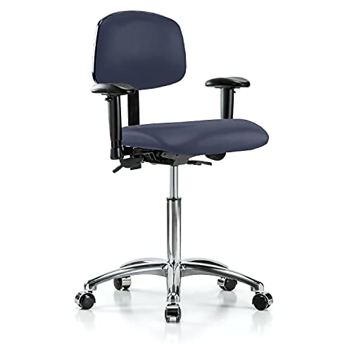 Image of Perch Task Chair, Rolling, Medium Bench Height 20 inch-27 inch, Imperial Blue Vinyl