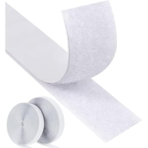 Faburo 8M Self Adhesive Hook and Loop Strip Tape Set, Self Adhesive Sticky Tape, Double Sided Sticky Tape, Sticky Back Fastening Tape Cover