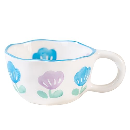 Jaamyears Bouillon Cups - Cuencos de sopa pequeños con asas, taza de sopa para microondas de 300 ml para desayuno, leche, postres, avena