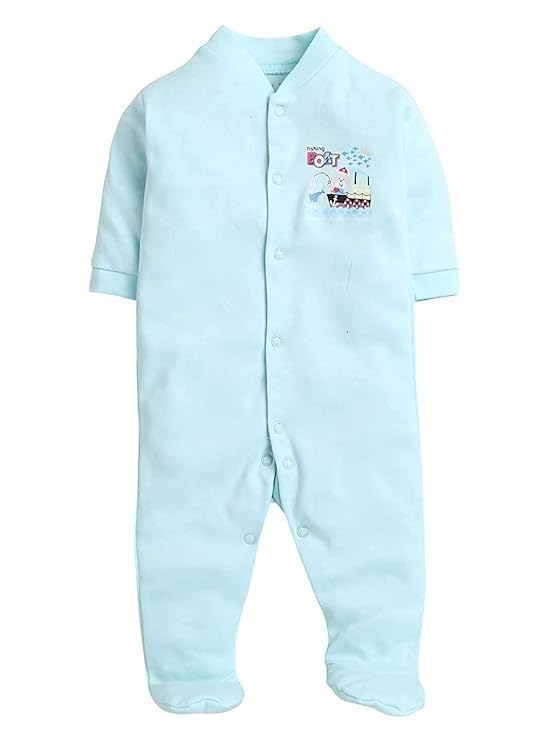 Image of EIO 100% Cotton Rompers /Sleep Suits /Jumpsuit /Night Suits for Baby Boys & Girls, Infants, New Born Pack of 3