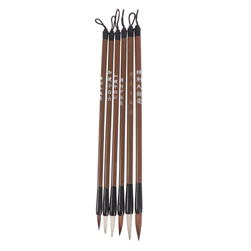 6 Piezas de Pincel de Caligrafía China Pincel de Caligrafía Tradicional de Comadreja Chino de Caligrafía Sumi Material de Dibujo Artístico