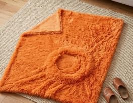 Image of Prokart Soft Faux Fur Fabric Cloth - 60 Inch Wide Pana | Fur Fabric Decorative Cloth for Crafting Soft Toys, Fancy Dress, Baby Photoshoot, Wedding Mandap & Party Decor (Orange, 1 Mtr)