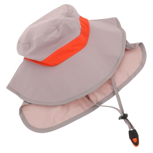 Wakauto 1Pcs Adjustable Wide Brim Bucket Cap for Boys and UV Protection Summer Beach Hat for Fishing and Outdoor Activities Grey