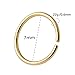 ALACLO 14K Gold Nose Ring Hoop for Women and Men, 7mm Tiny Gold Nose Ring Stud Piercing Jewelry, 22G