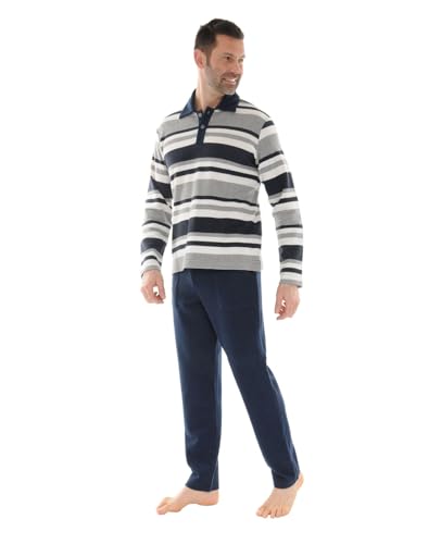 Pyjama long bleu Konrad homme Christian Cane vêtement de nuit