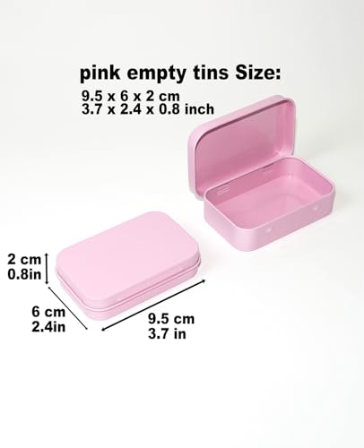 Image of Pink Small Metal Tins with Lids -20 PCS Pink Versatile Tin Containers for Storage and Organization - Perfect Small Tin Box and Zyn Holder Nail Box DIY Gift Packaging Golden Iron Mint Case