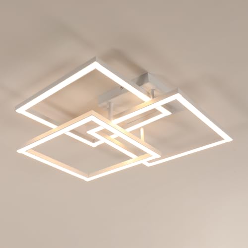 Comely Lampadario LED Soffitto Dimmerabile 62cm, 40W 4500LM Plafoniera LED Soffitto Moderna Design con Telecomando 3000K-6500K, Lampade da Soffitto per Soggiorno Camera da Letto Cucina