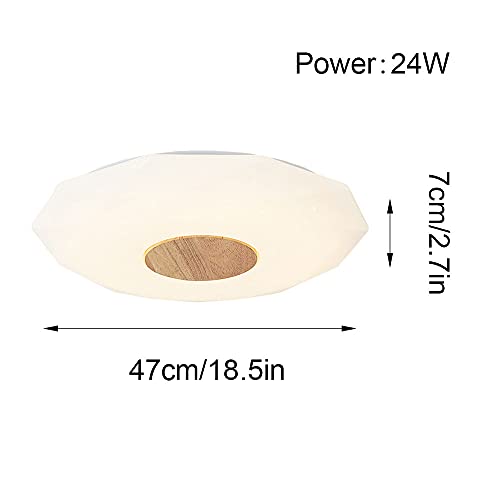 Plafonnier LED moderne rond gypsophile à intensité variable pour salon - 6