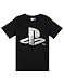 Playstation T-Shirt Boys Kids Foil Game Console Logo Top Nero 7-8 Anni
