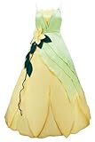 Princess Tiana Frog Cosplay Costume Top Dress Waist Decoration Headwear Fullset Adults Women Halloween Outfits