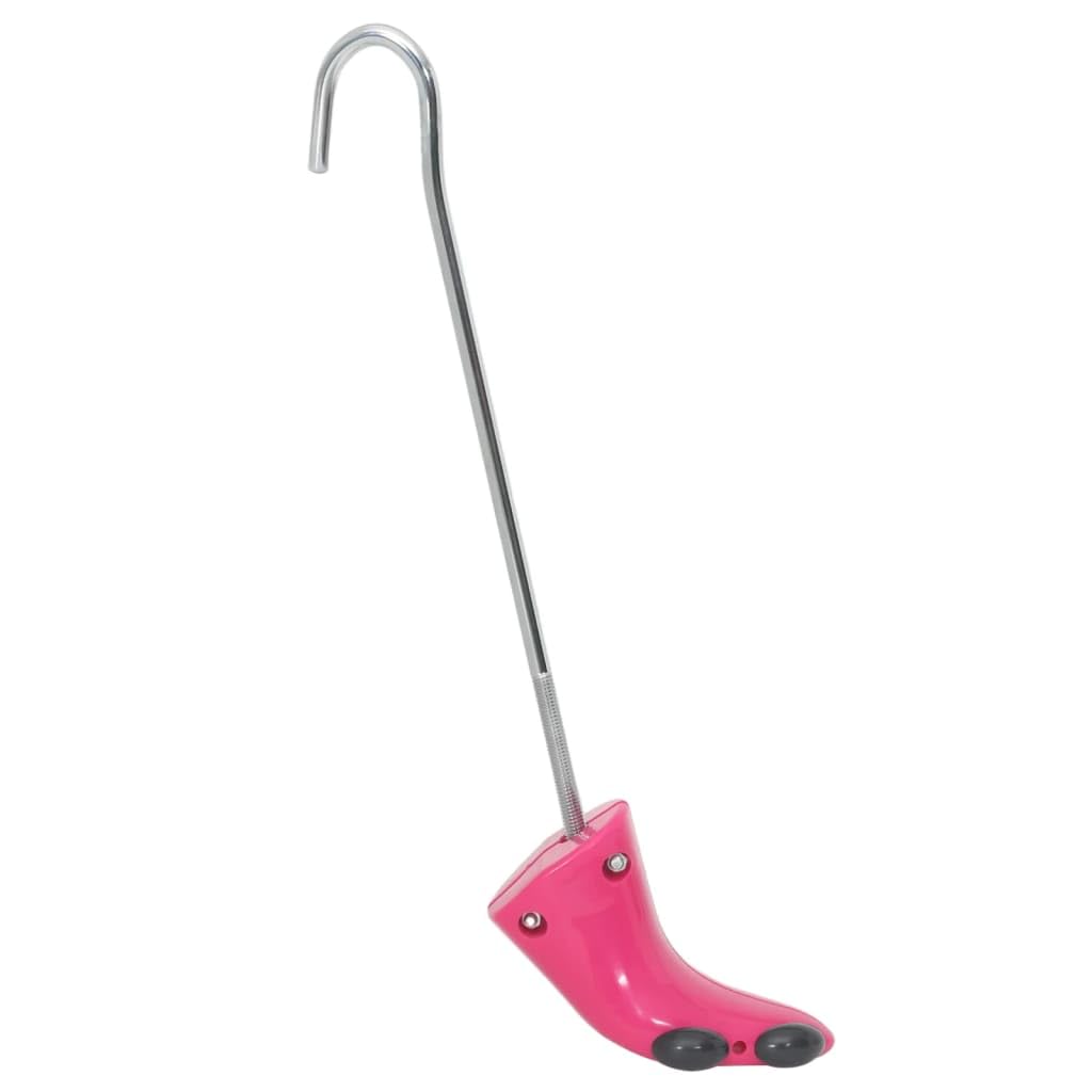 Horma de zapatos con calzador rosa EU 34-40, plástico duradero, elástico, para hombre y mujer, versátil, adecuado para alisar y secar botas y zapatos