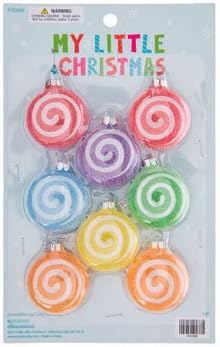 Candy Mini Ornaments- Peppermint Pastels - Swirled or Pinwheel for Little Christmas Tree - 8 Count image 2