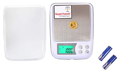 Baijnath Premnath iScale DM-3 500g x 0.01g (10mg) Jewellery Weighing Scale, Gold & Silver Ornaments and Laboratories Weight Measuring Machine Weighing Scale (Not legal for commercial use)