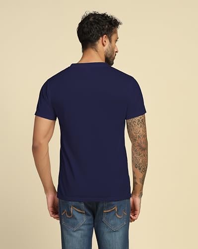 Image of VastraVibes Cotton Regular Fit T-Shirt Round Neck Casual Mens Plain Tshirt