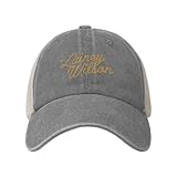 Lainey Music Wilson Hat Cap Trendy Cowboy Mesh Baseball Cap Pattern Adjustable Trucker Hat Unisex Gray