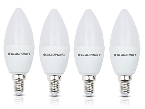 Blaupunkt LED E14 Birne – Kerze – LED-Leuchtmittel – Raumbeleuchtung – 7W – Ersatz für 50W Glühbirne – Warmweiß 2700K – 640 Lumen – Energie- und Kostensparendes Licht – Led Lampen – 4-er Pack