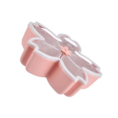 COLLBATH 1pc Box Compartment Cherry Blossom Fruit Box Candy Dish with Lid Snack Serving Tray Divided Snack Plate Container with Lid Plastic Snack Bowl Nut Plastic Pp Dried Fruit Rack