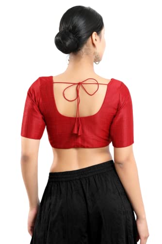 Image of Vamas Women's Silk Padded Self Design Half Sleeve Readymade Saree Blouse (X-766.N)