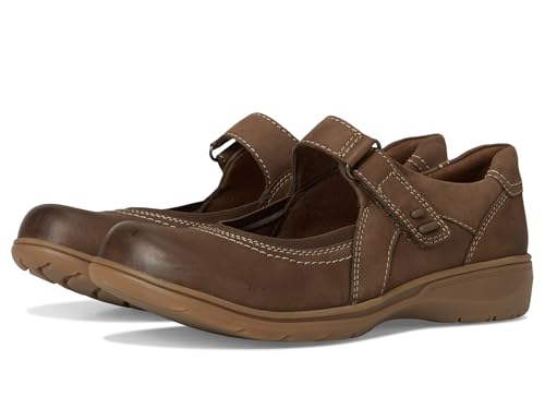 Clarks Collection Women's Carleigh Madi Mary Jane Flat, Mushroom Nubuck, 9.5 W US