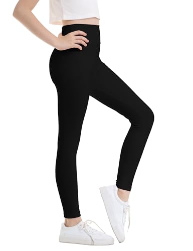 Girls Leggings Dance Active Pants Casual Tights Stretch Ankle Length for Kid Teens Yoga Running