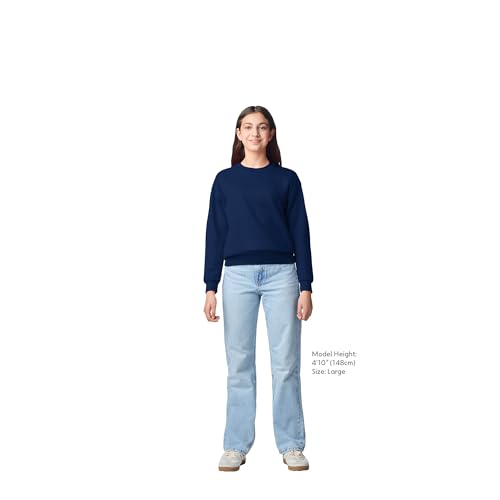 Gildan Youth Fleece Crewneck Sweatshirt, Style G18000B, Navy, Medium - image 5