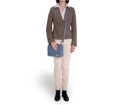 Baroncelli Leather Crossbody Bag, 3 Compartments, Long Strap2