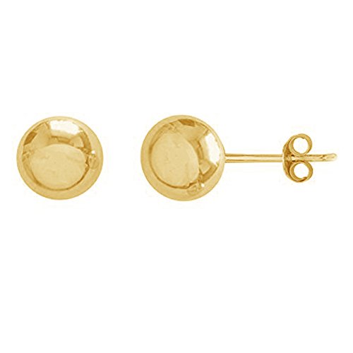 Ritastephens 14k Yellow Gold Ball Stud Post Earrings 3,4,5,6,7,8mm (4 Millimeters)