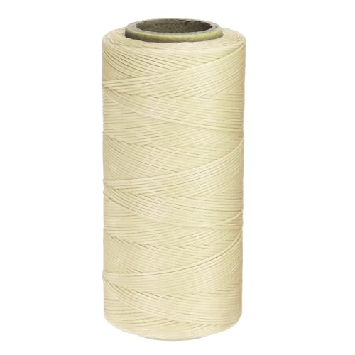 Hilo encerado para coser cuero 1mm 197 yardas poliéster crema miniatura 1