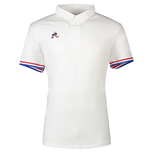 Le Coq Sportif - Polo SS Presentation TRI N°1 M New Optic - Homme Manches Courtes Coton Élasthanne - Style Urbain Sportif Élégant - Taille L - Couleur Blanc