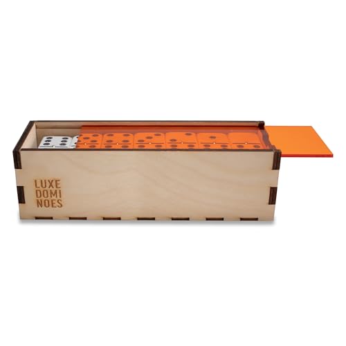 Deluxe Modern Domino Set Double Six en caja de madera miniatura 4
