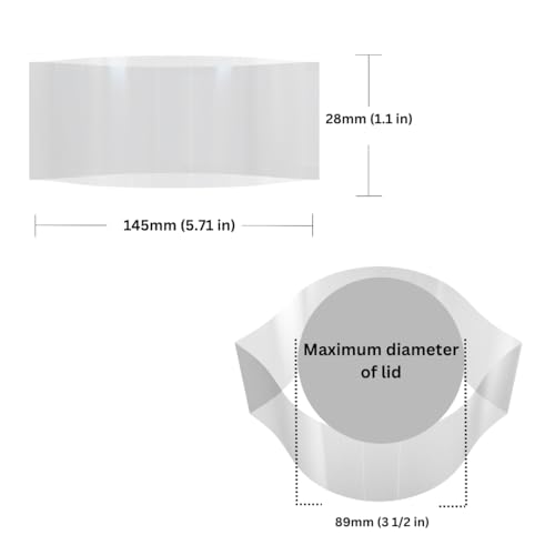 Image of 145 x 28 mm Clear Perforated Shrink Band for Glass Jars, Plastic Jars, Metal Tins and More. [Compatible Diameter Range: 3 1 /4 inch - 3 1 /2 inch] - Bundle of 1,000