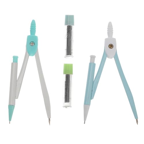 Veemoon 4 Brújulas de Dibujo Geométrico para Estudiantes de Matemáticas Portátiles Suministros de Dibujo Resistentes y con Recambios Duraderos y Estuche Compacto
