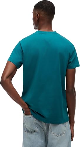 Tommy Jeans Herren T-Shirt Kurzarm Slim Sign Chest mit Logo, Grün (Polar Teal), XS – Ansicht 2