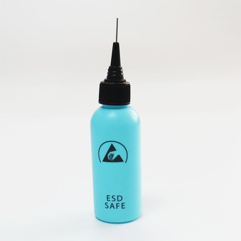 5 Pack 60ml 2OZ AntiStatic Flux Bottle With 0.8mm Needle | ESD Safe Flux Dispenser | Anti-Static Needle Tip Bottle Static Dissipative Durastatic, Blue Color2