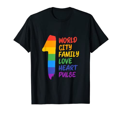 LGBT One World City Pride Camisa Regalo Gay Lesbianas Marcha Camiseta