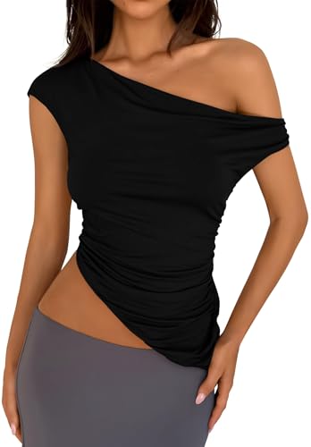 PRETTYGARDEN Womens 2025 Summer Off The Shoulder Crop...