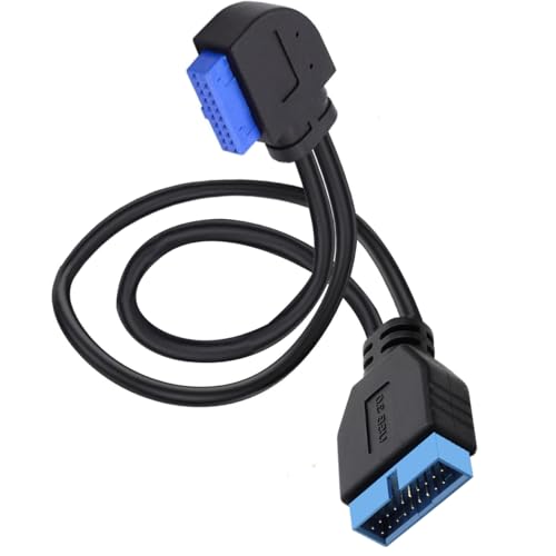 HUHANGGod SATA USB Extension Cable, USB 3.0 Motherboard Front 19 Pin Male to Female Extension Data Cable, USB 3.2 Gen 2 (USB 3.1) Internal Adapter 20 Pin Motherboard Header Panel Cord 10Gbps (Left)