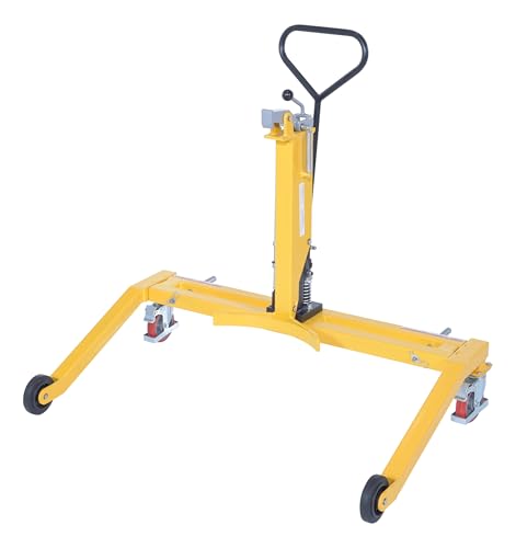 Vestil PSDT Steel Pallet Straddling Drum Truck 46 In. Long x 32 In. Wide x 47 In. Height 550 Lb. Capacity Yellow