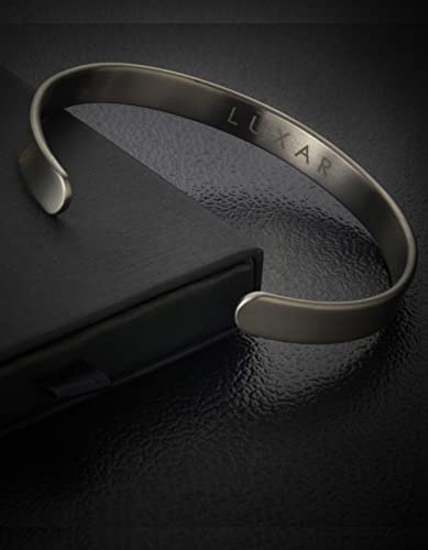Luxar Men's Titanium Cuff Bracelet | Solid Titanium Minimalist Bracelet Designed For Men | Available In Medium And Large Sizes | Explore The World Of Luxar (Brushed Titanium | Medium) #TOP1