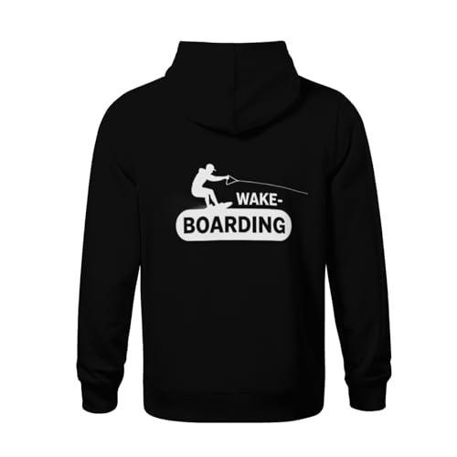 Kids Vintage Wakeboarding Boys Girls Lightweight Kangaroo Pocket Fleece Hoodies3