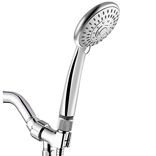 Pommeau de douche haute pression rond en ABS chromé avec flexible de 1,5m