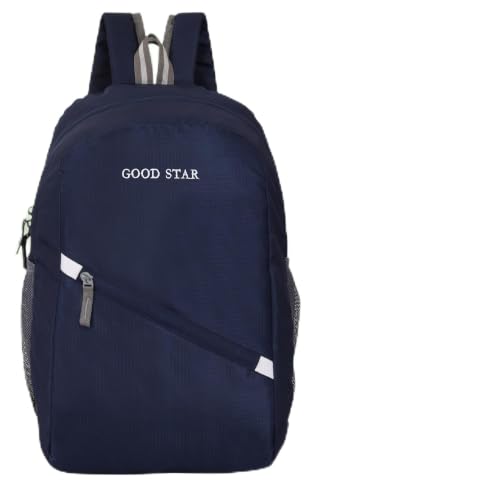 GOOD STAR Navy Blue 30L Daypack | Lightweight, Multipurpose Backpack with Front Zipper Pocket for Travel, Hiking, School & Daily Use - Blue, School Bag for Kids