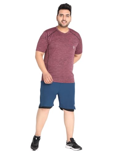 Image of CHKOKKO Men Shorts for Gym Sports or Running | Dry-Fit Fabric Single Layered Active Summer Workout Wear Knee Length Regular Fit | Elastic Waist with Front and Back Pockets