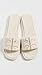 Tory Burch Women's Double T Sport Slides, Light Cream/Gold, 7 Medium US