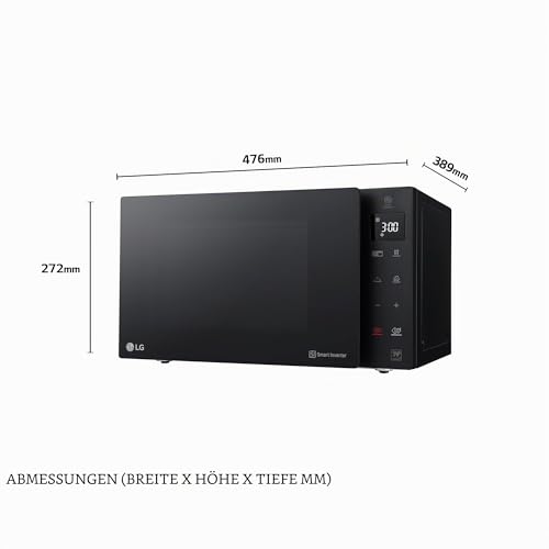 LG MH6535GIB Mikrowelle mit Grill 25L, 1150W, Grill mit 900W, Smart-Inverter-Technologie, Eco-Funktion, Schwarz – Bild 3