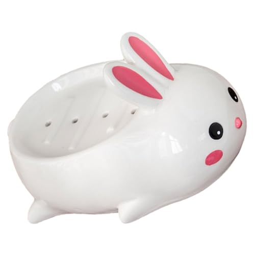TOPPERFUN Jabonera de Cerámica Moderno Soporte de Jabón Autodrenante Cocina y Accesorio Decorativo y Funcional Uso Hogar y Hotel