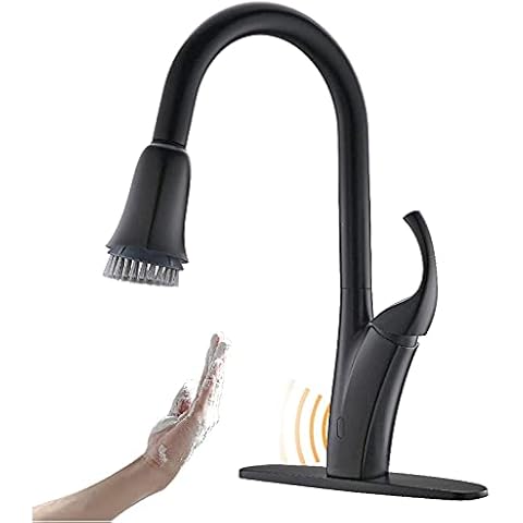 APPASO Touchless Matt Black Kitchen Faucet with Pull Down Sprayer, Motion Sensor Activated Hands-Free Kitchen Faucet, Single Handle One Hole Pull Out Kitchen Sink Faucet, APS150TL-MB Cover