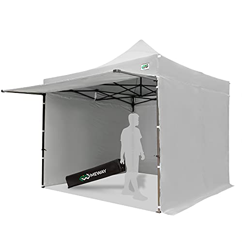 MEWAY 10x10 Canopy Tent with Sidewalls, Ez Pop up Canopy Outdoor(White)