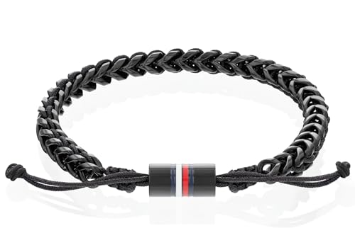 Tommy Hilfiger Jewelry 2790513 - Bracciale Da Uomo, Colore: Nero, Nylon