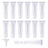 12Pcs 8ml Clear Empty Tubes Refillable Containers for DIY Lip Gloss Balm & Travel Toiletries